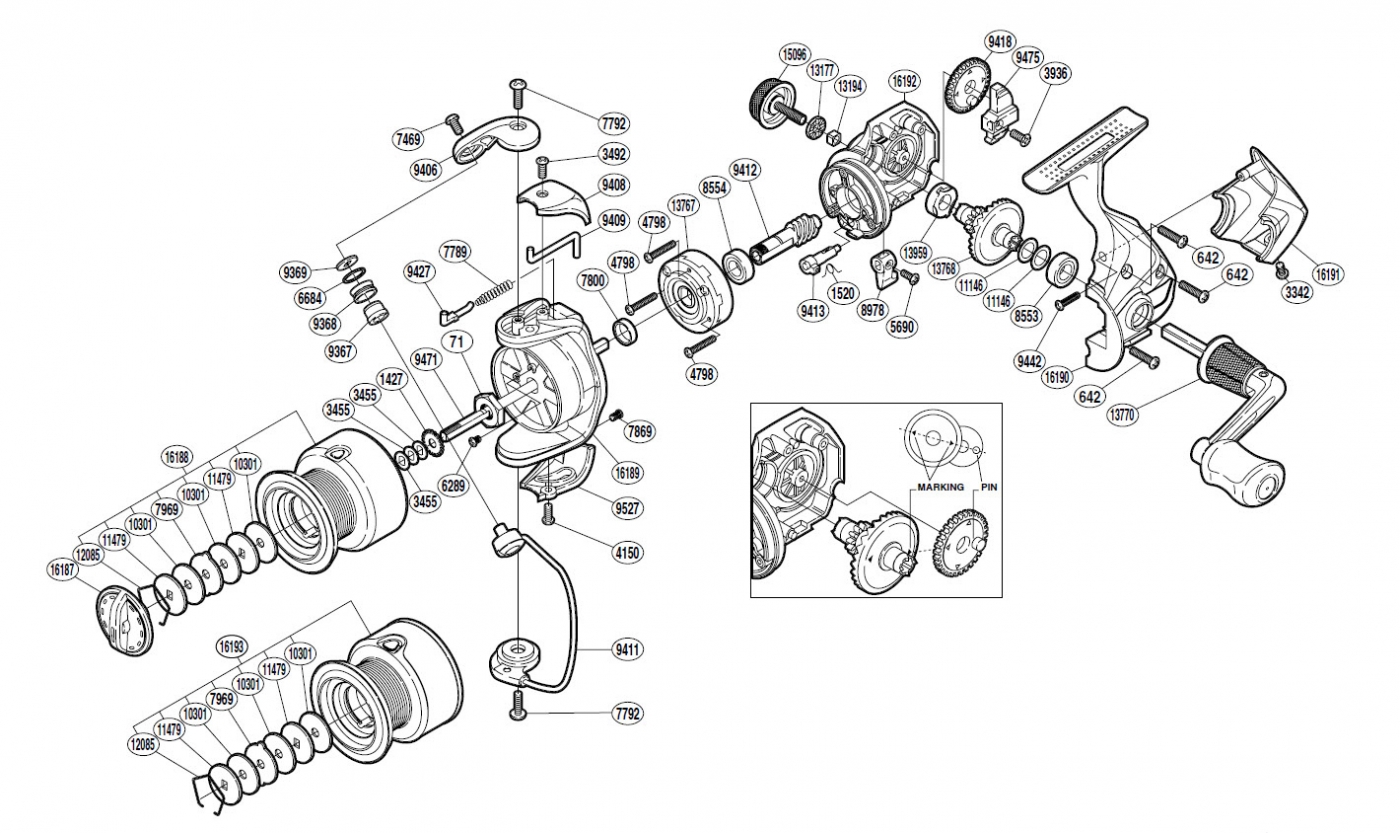 Схема катушки shimano