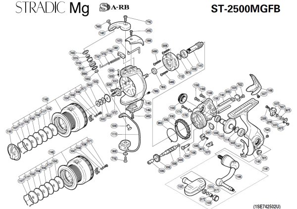 Кинематическая схема Shimano 08 Stradic 2500 Mg FB